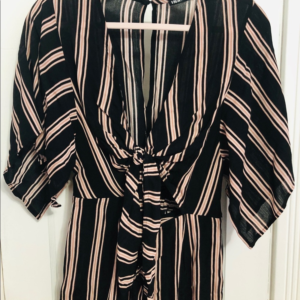 INA🛍 Black Striped Jumpsuit, Size:M - Picture 3 of 6